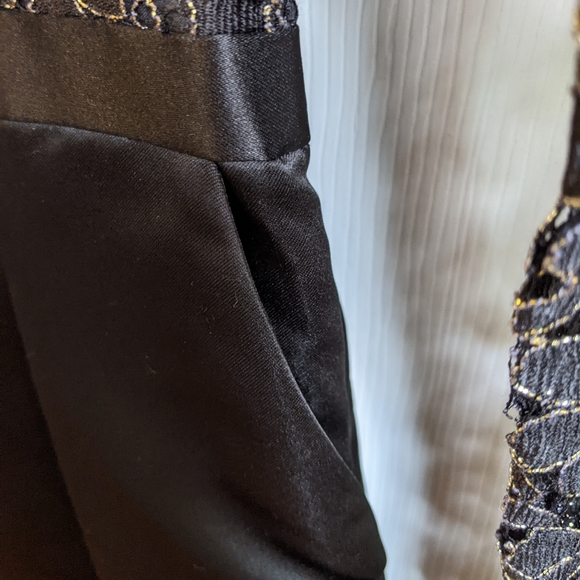 Ted Baker London Black and Gold Lace Mini Dress W/ POCKETS - Picture 5 of 7